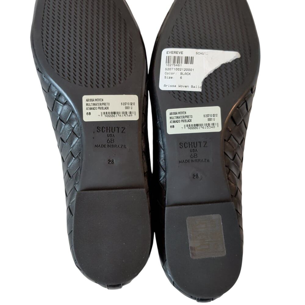 NIB Schutz Evereve Women's Sz 6 Arissa Woven Ballet Flat Slip On Leather Shoes - Picture 7 of 10